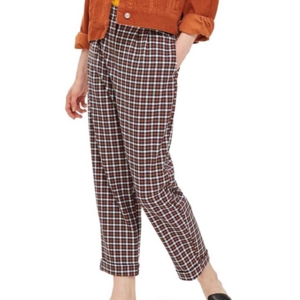 Topshop WOMENS PlaidCropped Dress Pants size 8